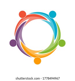 Teamwork, social community, or a group of friends. Vector illustration for banners stickers and clothing, isolated on a white background