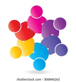 Teamwork Social Network Design, Logo, Icon - Vector.