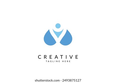Teamwork social network logo with love icon. Love logo with leaf. People community logo with love icon. Happy people logo.