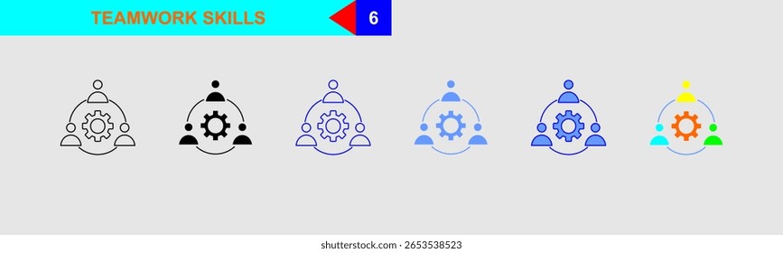 Conjunto de Ícones de Habilidades Flexíveis de Trabalho em Equipe