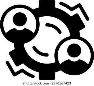 Teamwork Solid Glyph Vector Icon Design