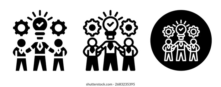 Ilustração de Vetor Misto e Glifo de Coleção de Ícones de Solução de Trabalho em Equipe