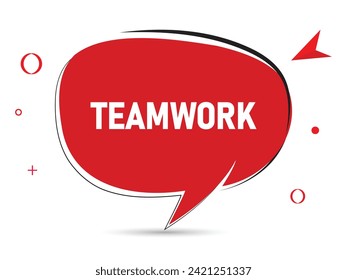 Teamwork speech bubble text. Banner and Poster. vector illustration.