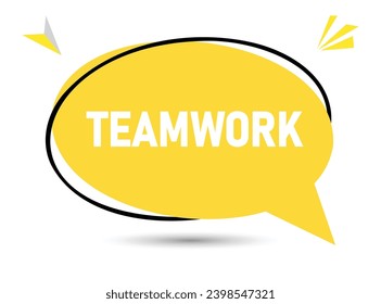 Teamwork speech bubble text. Hi There on bright color for Sticker, Banner and Poster. vector illustration.