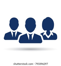 Teamwork, staff, partnership icon, three person - vector