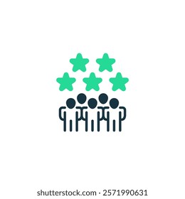 Teamwork Stars line icon. Universal creative premium symbol. Vector sign icon logo template. Vector illustration