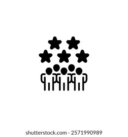 Teamwork Stars line icon. Universal creative premium symbol. Vector sign icon logo template. Vector illustration