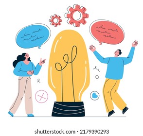 Teamwork start up project innovation new business success marketing design element concept illustration