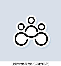 Teamwork sticker. Community, business partnership logo. Team work logo. Vector on isolated background. EPS 10.
