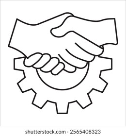 Teamwork stock icon outine vector