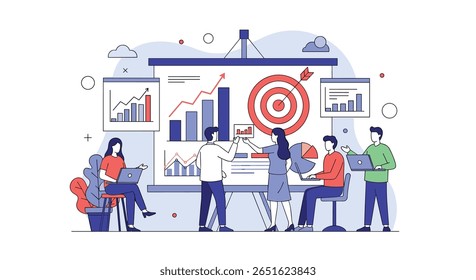 Teamwork and Strategy Meeting Achieving Business Goals Through Collaborative Planning and Data Analysis for Success