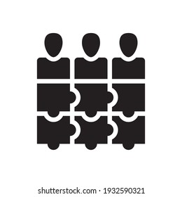 estrategia de trabajo en equipo e icono del rompecabezas
