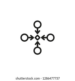 Teamwork structure line icon. Collaboration, partnership, connection. Unity concept. Can be used for topics like community, strategy, productivity