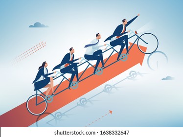 Teamwork success. Business concept vector illustration