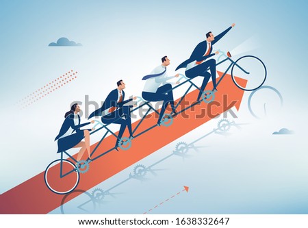 Teamwork success. Business concept vector illustration