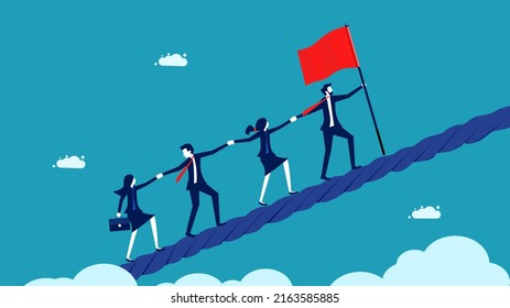 teamwork and success business people work together for success. business concept vector 