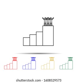 Teamwork success concept multi color style icon. Simple thin line, outline vector of team work icons for ui and ux, website or mobile application