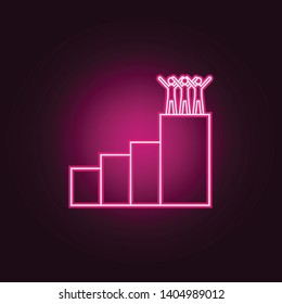Teamwork success concept neon icon. Elements of Team work set. Simple icon for websites, web design, mobile app, info graphics