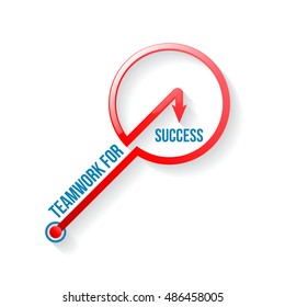 Teamwork for success key style for motivation business team. Vector illustration.