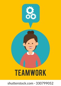 Teamwork support and leadership design, vector illustration graphic.