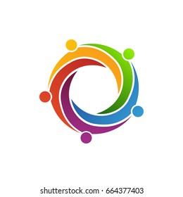 Teamwork Swirl Connection. Logo Design