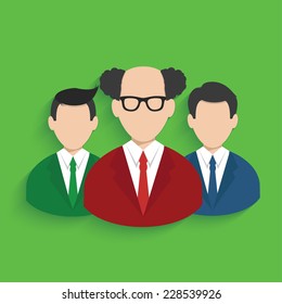 Teamwork symbol on green background,clean vector