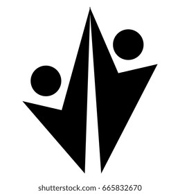 teamwork symbol silhouette icon