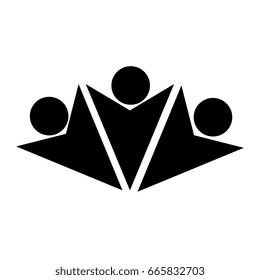 teamwork symbol silhouette icon