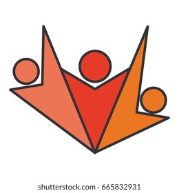 teamwork symbol silhouette icon