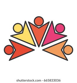 teamwork symbol silhouette icon