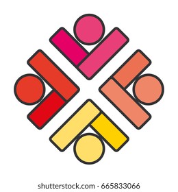 teamwork symbol silhouette icon