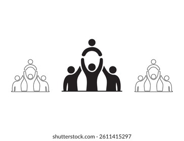 Teamwork Symbol with Two Variations in Black and White