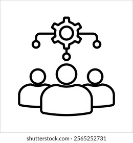 Teamwork symbol vector. Ilustration with peoples and gear icon which can easily modify or edit 