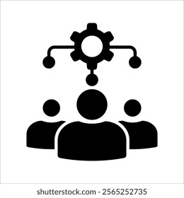 Teamwork symbol vector. Ilustration with peoples and gear icon which can easily modify or edit 