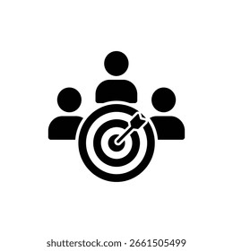 Teamwork Target Chart Icon Business Goals and Planning