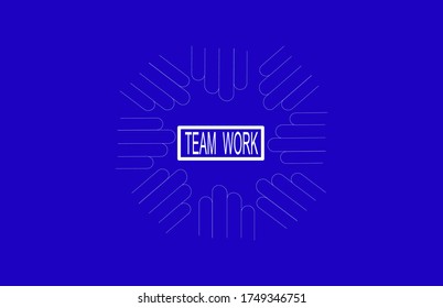 Teamwork-Text einzeln auf blauem Hintergrund 