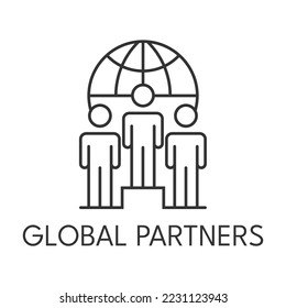 Teamwork thin line icon on white background