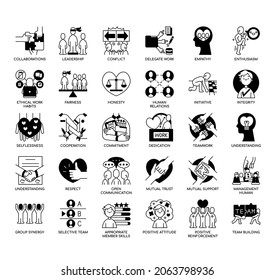 Teamwork And Cooperation  , Thin Line and Pixel Perfect Icons