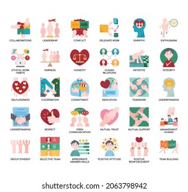 Teamwork And Cooperation  , Thin Line and Pixel Perfect Icons