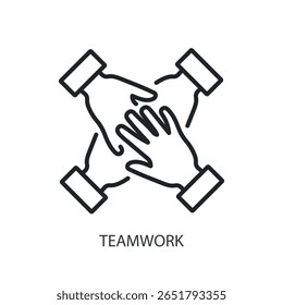 Teamwork thin line vector icons.