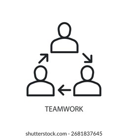 Teamwork dünne Linien, Vektorsymbole.