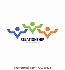 Teamwork three Friends image. Concept of Group of People, happy team, victory