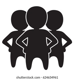 Teamwork of three small people