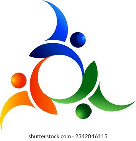 Logotipo de negocio del grupo de trío de trabajo en equipo