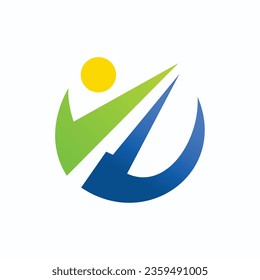 Teamwork union people logo vector. Design logo social unique