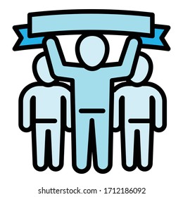 Teamwork united icon. Outline teamwork united vector icon for web design isolated on white background