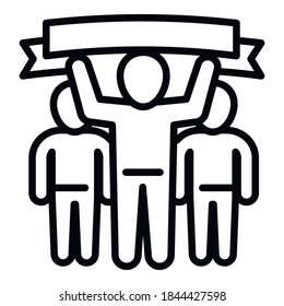 Teamwork united icon. Outline teamwork united vector icon for web design isolated on white background