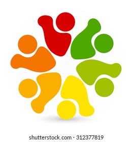 Teamwork Unity Icon, logo vector illustration