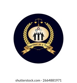 Trabalho em equipe e unidade juntos como um logotipo de equipe