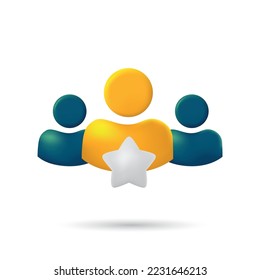 Teamwork vector 3D icon. Contains such Icons as strategy, leader, puzzle and more.